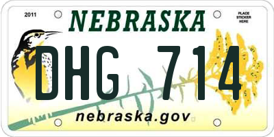 NE license plate DHG714