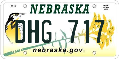 NE license plate DHG717