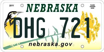 NE license plate DHG721