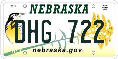 NE license plate DHG722