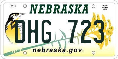 NE license plate DHG723