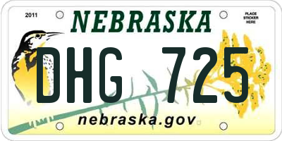 NE license plate DHG725