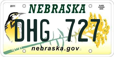 NE license plate DHG727
