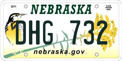 NE license plate DHG732