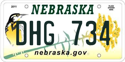 NE license plate DHG734