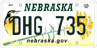 NE license plate DHG735