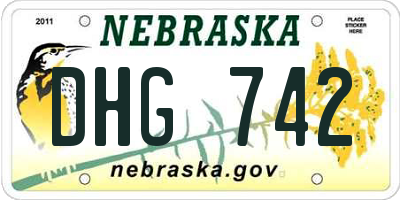 NE license plate DHG742