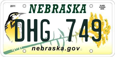 NE license plate DHG749