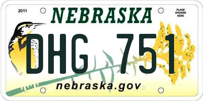 NE license plate DHG751