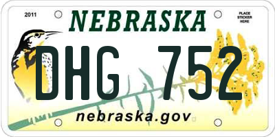 NE license plate DHG752