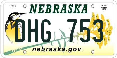 NE license plate DHG753