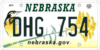 NE license plate DHG754