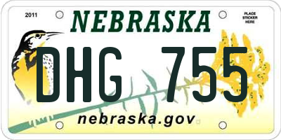 NE license plate DHG755