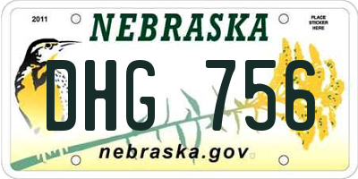 NE license plate DHG756