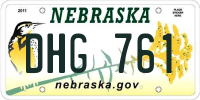 NE license plate DHG761