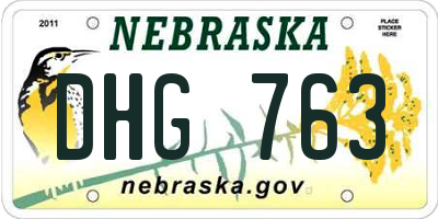 NE license plate DHG763