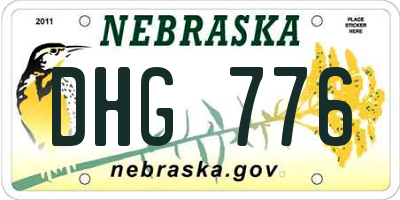 NE license plate DHG776
