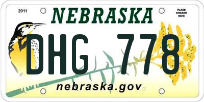 NE license plate DHG778