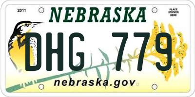 NE license plate DHG779