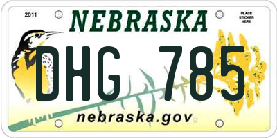 NE license plate DHG785