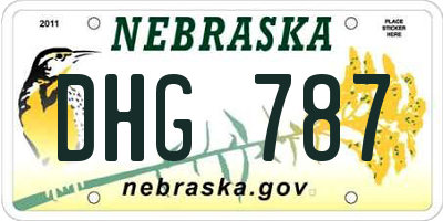 NE license plate DHG787