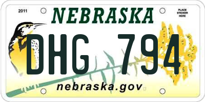NE license plate DHG794