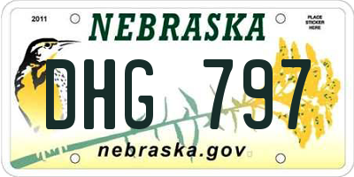 NE license plate DHG797