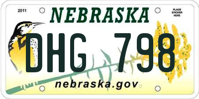 NE license plate DHG798