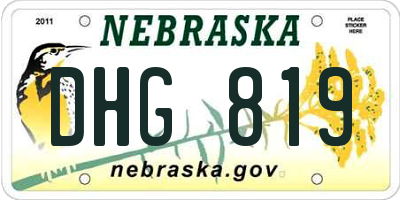 NE license plate DHG819