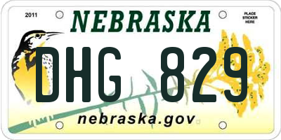 NE license plate DHG829
