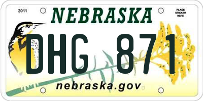 NE license plate DHG871