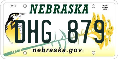 NE license plate DHG879