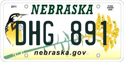 NE license plate DHG891