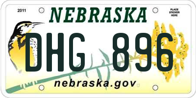 NE license plate DHG896