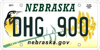 NE license plate DHG900