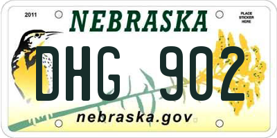 NE license plate DHG902