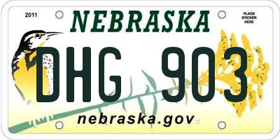 NE license plate DHG903
