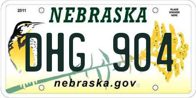 NE license plate DHG904