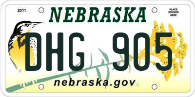 NE license plate DHG905
