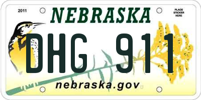 NE license plate DHG911