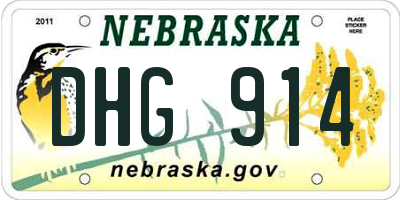 NE license plate DHG914