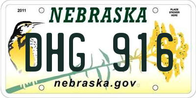 NE license plate DHG916