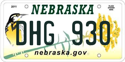 NE license plate DHG930