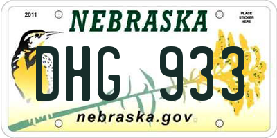 NE license plate DHG933