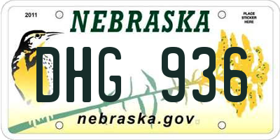 NE license plate DHG936