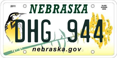 NE license plate DHG944
