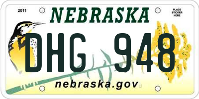 NE license plate DHG948