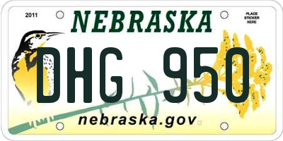 NE license plate DHG950