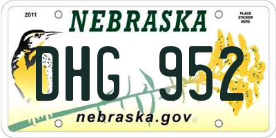 NE license plate DHG952