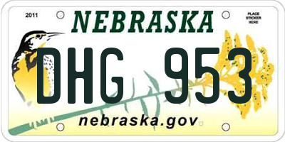 NE license plate DHG953